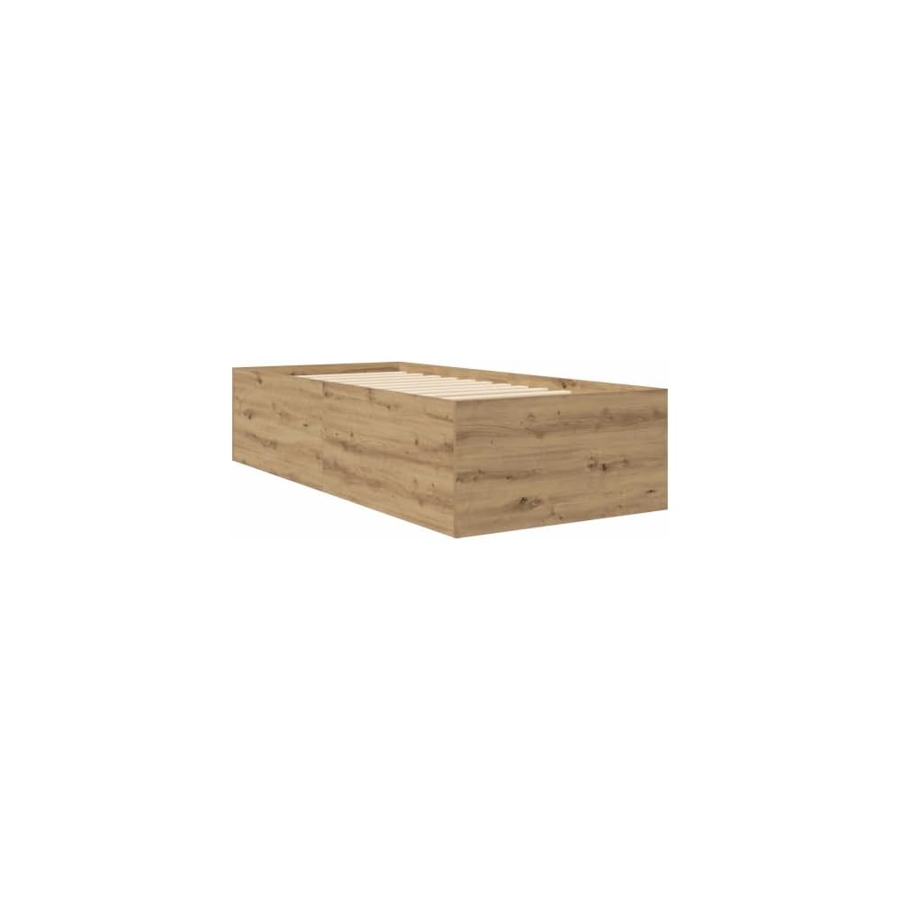 Cadre de lit de sol en chêne - 80 x 200 cm - Design moderne - Base stable pour matelas - Polyvalent - Convient pour la chambre à coucher - Durable - Facile à entretenir - Charge maximale