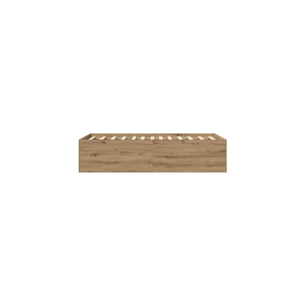 Cadre de lit de sol en chêne - 80 x 200 cm - Design moderne - Base stable pour matelas - Polyvalent - Convient pour la chambre à coucher - Durable - Facile à entretenir - Charge maximale