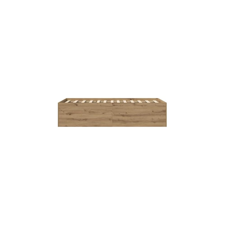 Cadre de lit de sol en chêne - 80 x 200 cm - Design moderne - Base stable pour matelas - Polyvalent - Convient pour la chambre à coucher - Durable - Facile à entretenir - Charge maximale
