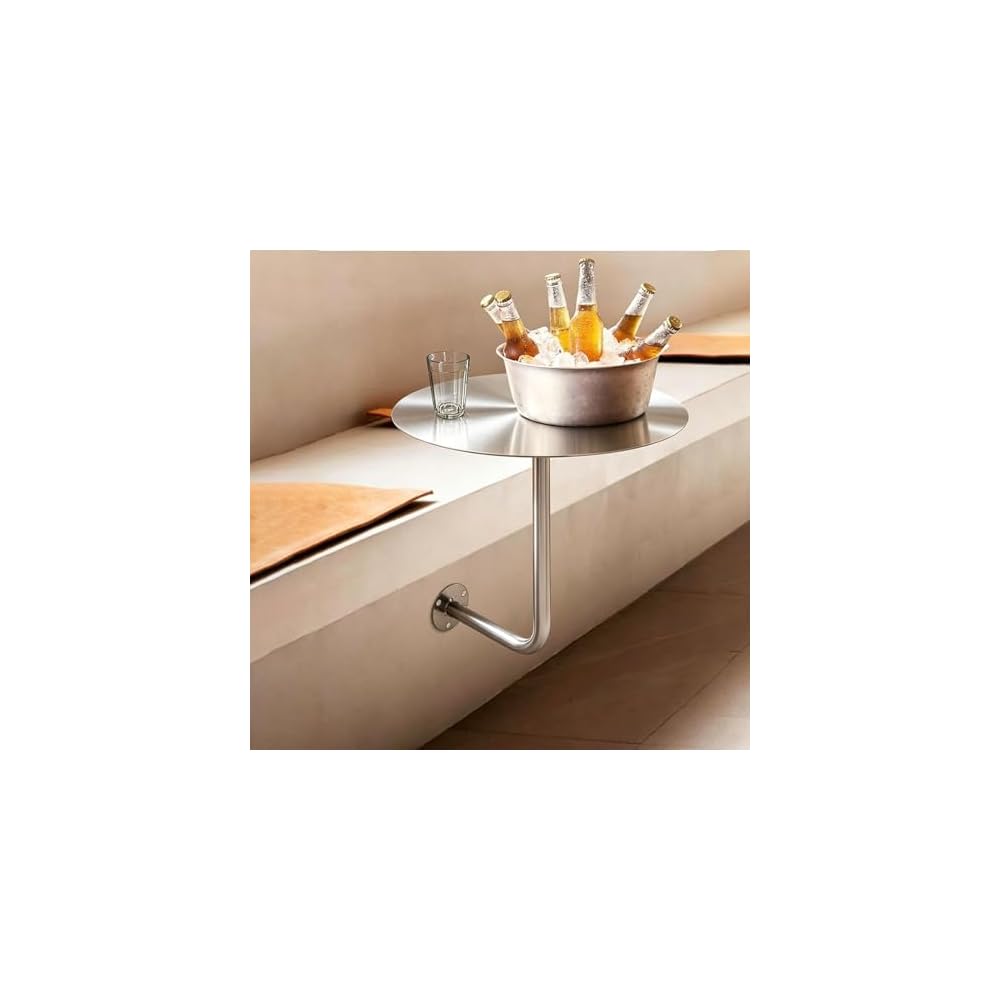 Table de Bar de pub Murale en Forme de L,Table d'appoint de canapé,Tables de Cocktail en Acier Inoxydable pour café Maison,Salle à Manger,pub,Restaurant,Salle à Manger Commerciale(50x50x45cm)