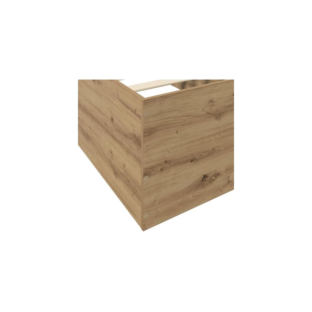 Cadre de lit de sol en chêne - 80 x 200 cm - Design moderne - Base stable pour matelas - Polyvalent - Convient pour la chambre à coucher - Durable - Facile à entretenir - Charge maximale