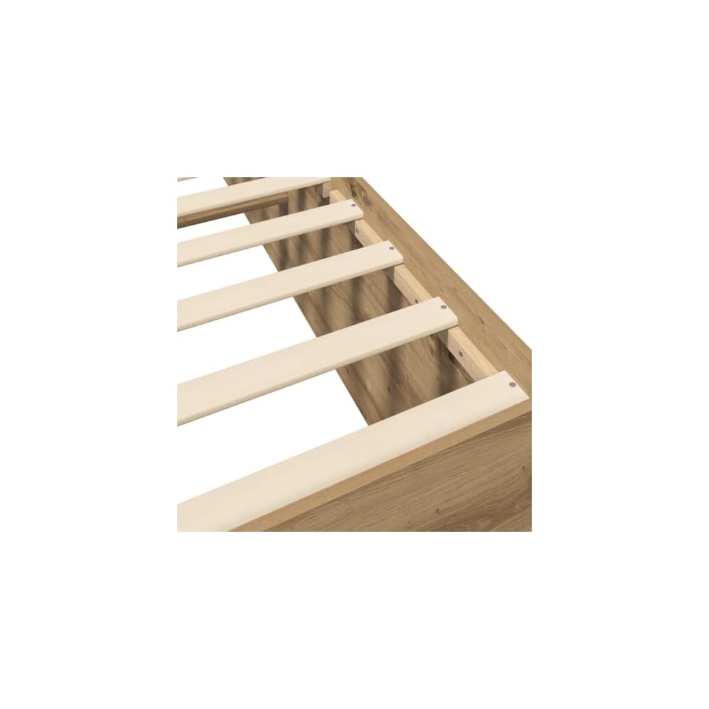 Cadre de lit de sol en chêne - 80 x 200 cm - Design moderne - Base stable pour matelas - Polyvalent - Convient pour la chambre à coucher - Durable - Facile à entretenir - Charge maximale