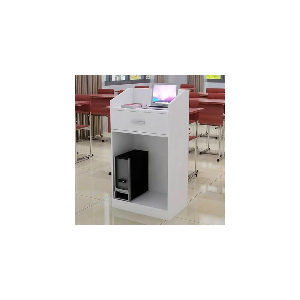Pupitre Portable en Bois avec tiroirs et Rangement Ouvert pour pupitres d'église, pupitres de conférence, Table Stable en Teck