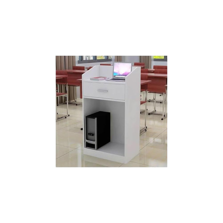 Pupitre Portable en Bois avec tiroirs et Rangement Ouvert pour pupitres d'église, pupitres de conférence, Table Stable en Teck