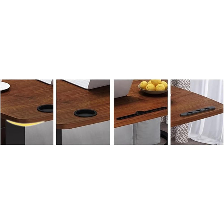 Petit Bureau Debout Bureau d'ordinateur Portable Table de Chevet réglable en Bois Massif Pliable et relevable Table de canapé de Bureau Mobile sur Le lit Postes de Travail informatiques