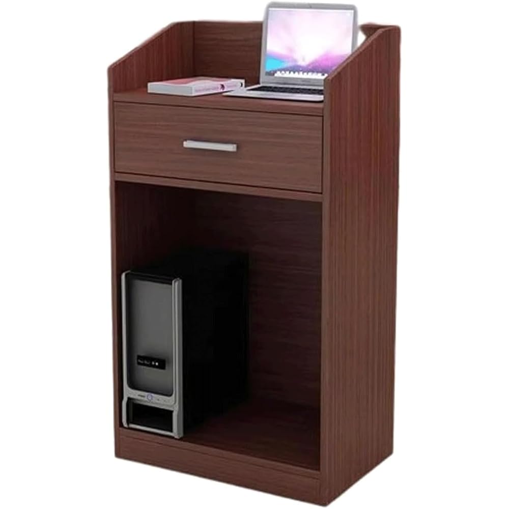 Pupitre Portable en Bois avec tiroirs et Rangement Ouvert pour pupitres d'église, pupitres de conférence, Table Stable en Teck