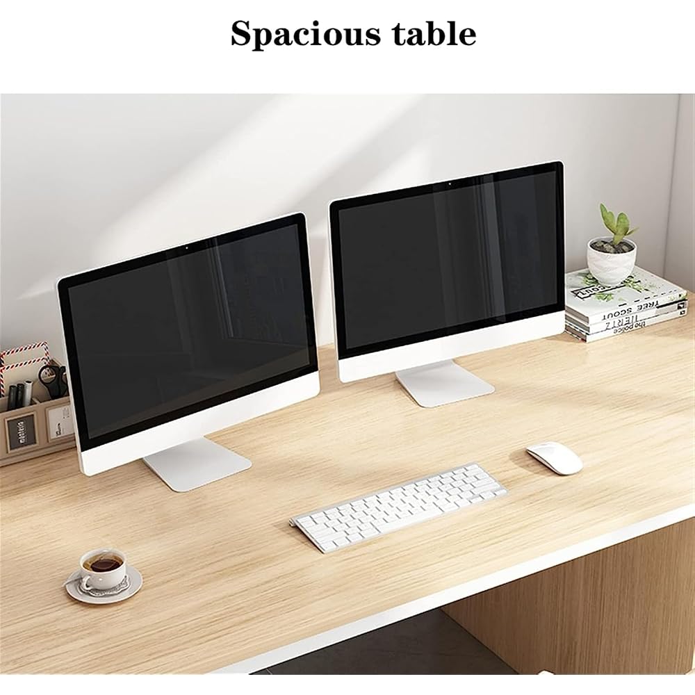Bureau debout réglable avec 3 tiroirs et étagères de rangement, bureau moderne multifonctionnel pour poste de travail informatique et espace d'étude, gris (100 x 48 x 75 cm)