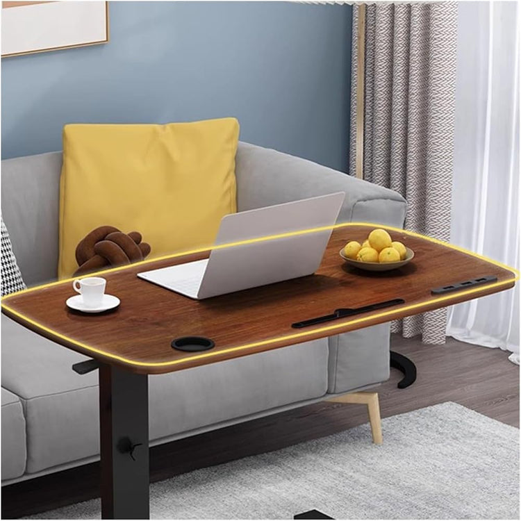 Petit Bureau Debout Bureau d'ordinateur Portable Table de Chevet réglable en Bois Massif Pliable et relevable Table de canapé de Bureau Mobile sur Le lit Postes de Travail informatiques