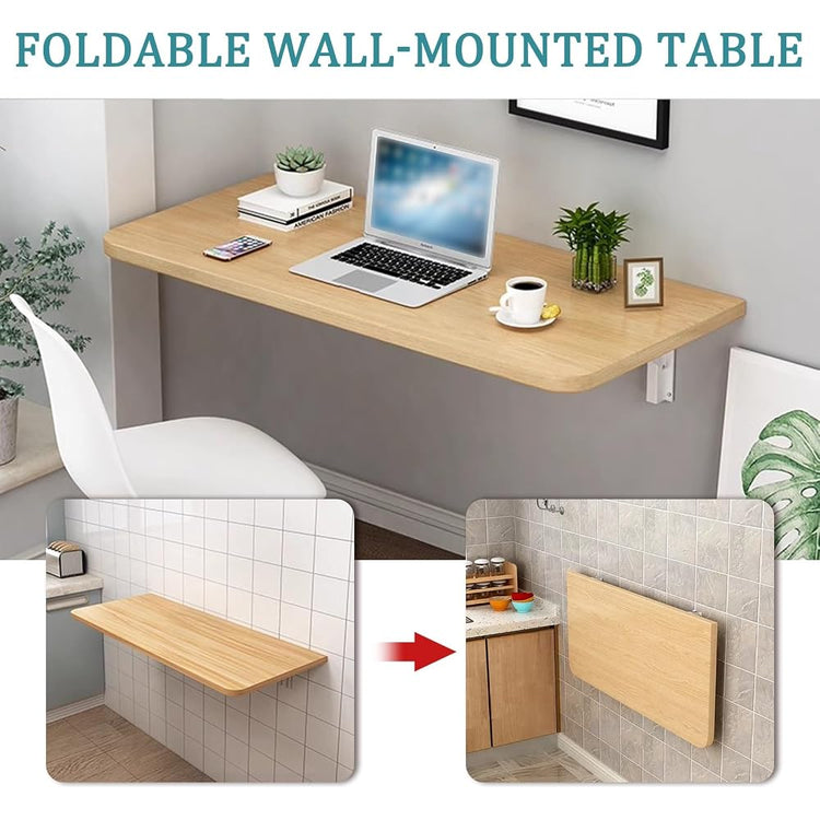 WBWAPA Ensemble de Table à Manger Pliante Murale 60 x 40 cm, 70 x 40 cm, 80 x 40 cm, Table Flottante pour Petit-déjeuner, Table de Bar Robuste, établi, Bureau pour PC Pliable (Taille : L7