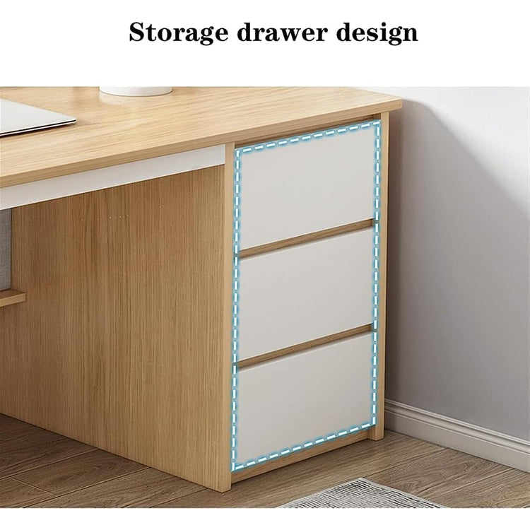 Bureau debout réglable avec 3 tiroirs et étagères de rangement, bureau moderne multifonctionnel pour poste de travail informatique et espace d'étude, gris (100 x 48 x 75 cm)