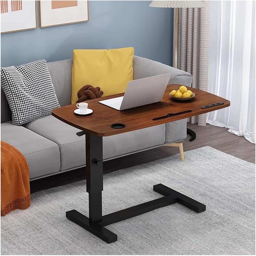 Petit Bureau Debout Bureau d'ordinateur Portable Table de Chevet réglable en Bois Massif Pliable et relevable Table de canapé de Bureau Mobile sur Le lit Postes de Travail informatiques