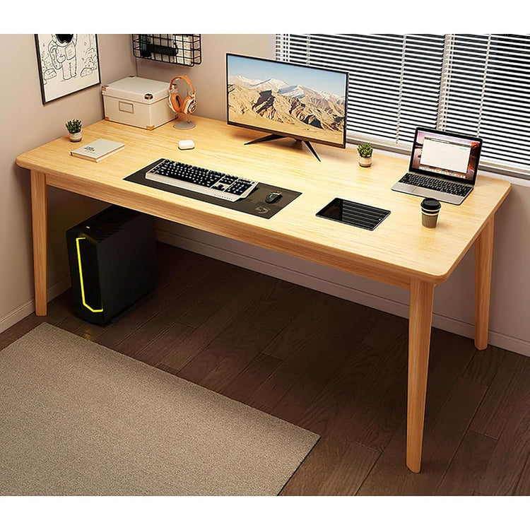 YSYJ Bureau d'ordinateur Simple, Compact et Robuste, Poste de Travail avec Pieds en Bois Massif, pour Petit Espace, Chambre à Coucher(120x55x75cm(47x21x29in), A)